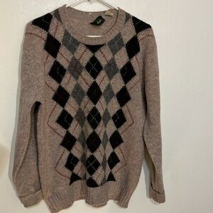 100% Shetland wool argyle sweater Made in England by Four Winds M vintage